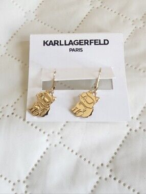Karl Lagerfeld Gold Cat Earrings